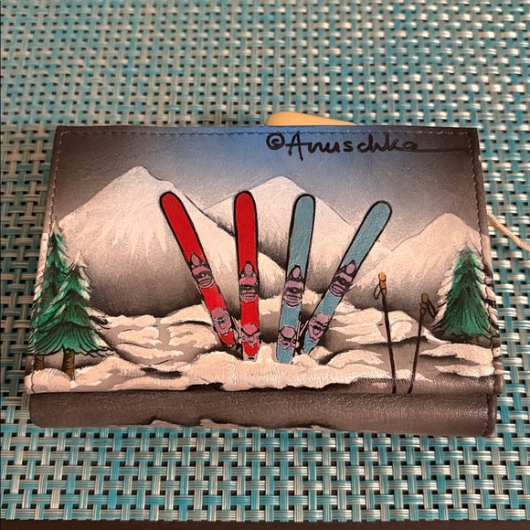 Anuschka Genuine Leather Hand-Painted Tri Fold Wallet - Picture 3 of 13